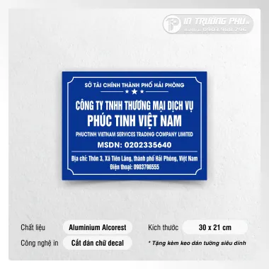 Biển công ty - Aluminum Cắt Chữ Dán