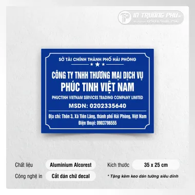 Biển công ty - Aluminum Cắt Chữ Dán