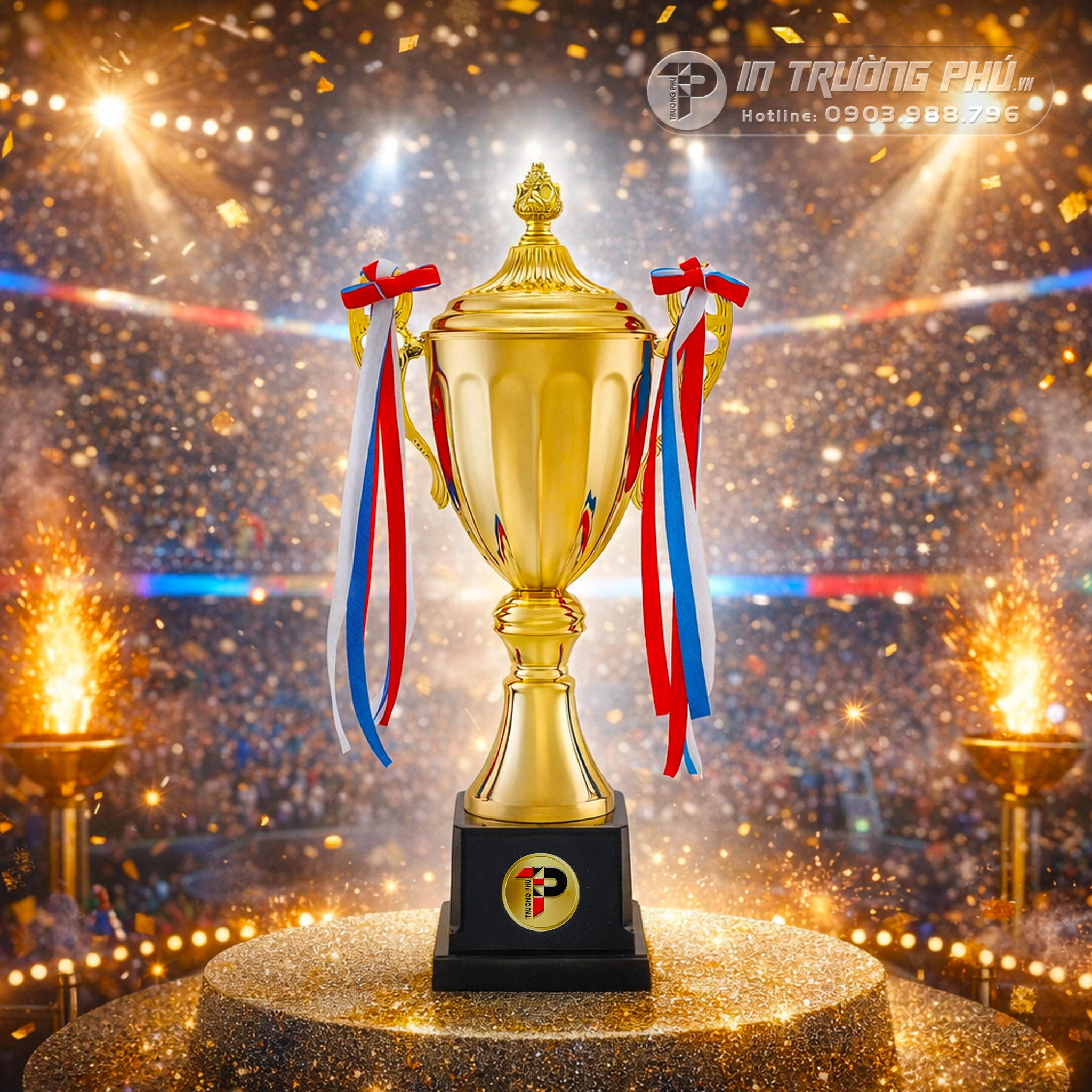 C&uacute;p thể thao - In Trường Ph&uacute; - C&uacute;p Vinh Danh - Qu&agrave; Tặng &Yacute; Nghĩa - Trao Giải Lưu Niệm