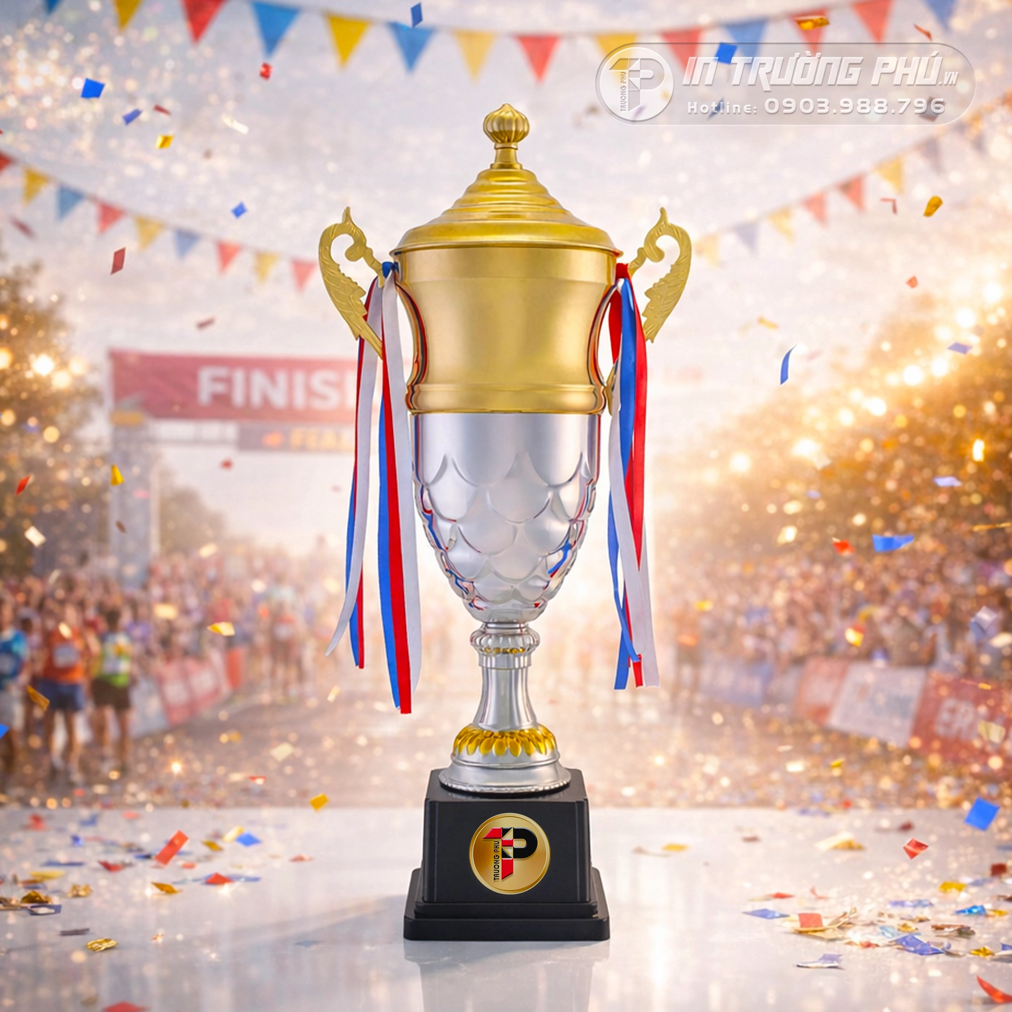 C&uacute;p thể thao - In Trường Ph&uacute; - C&uacute;p Vinh Danh - Qu&agrave; Tặng &Yacute; Nghĩa - Trao Giải Lưu Niệm