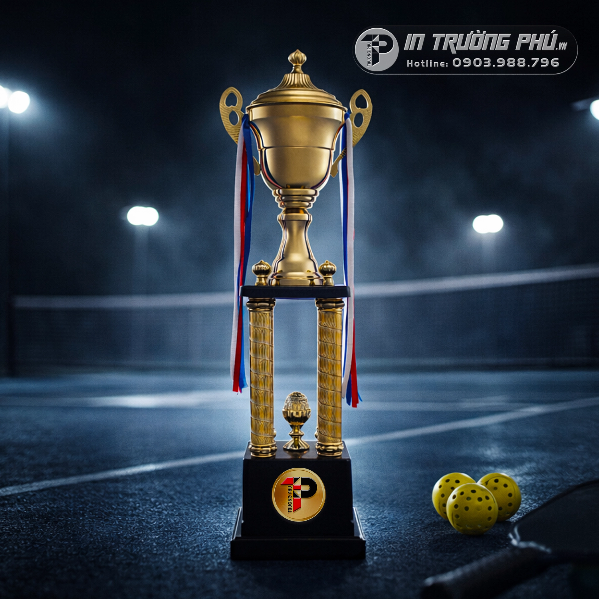 C&uacute;p thể thao - In Trường Ph&uacute; - C&uacute;p Vinh Danh - Qu&agrave; Tặng &Yacute; Nghĩa - Trao Giải Lưu Niệm