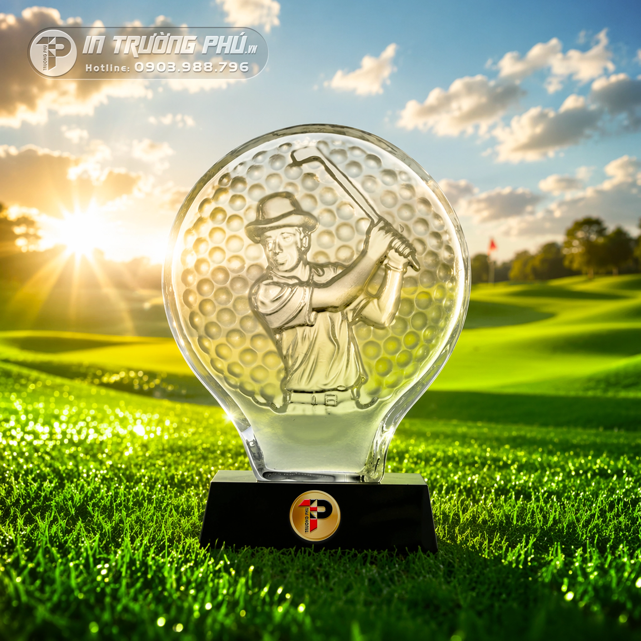Khi chiếc c&uacute;p phản chiếu cả bầu trời tr&ecirc;n s&acirc;n golf