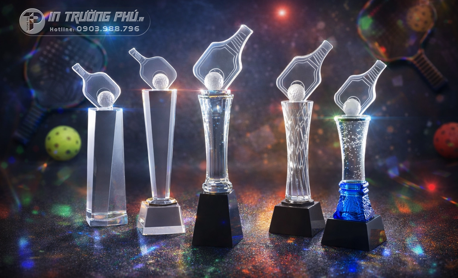 C&uacute;p pickleball - C&uacute;p vinh danh trao giải - In Trường Ph&uacute;