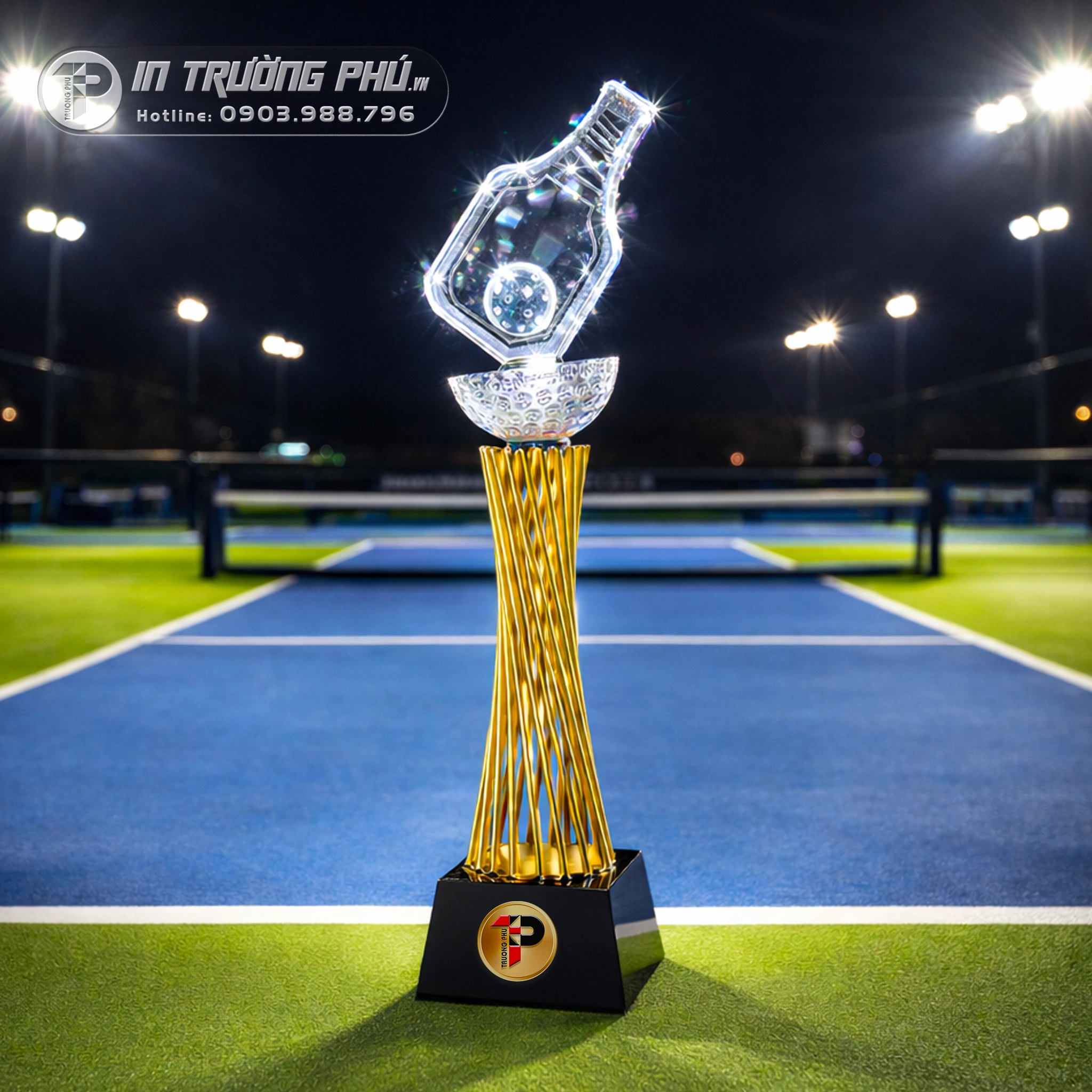 C&uacute;p pickleball - C&uacute;p trao giải vinh danh - In Trường Ph&uacute;