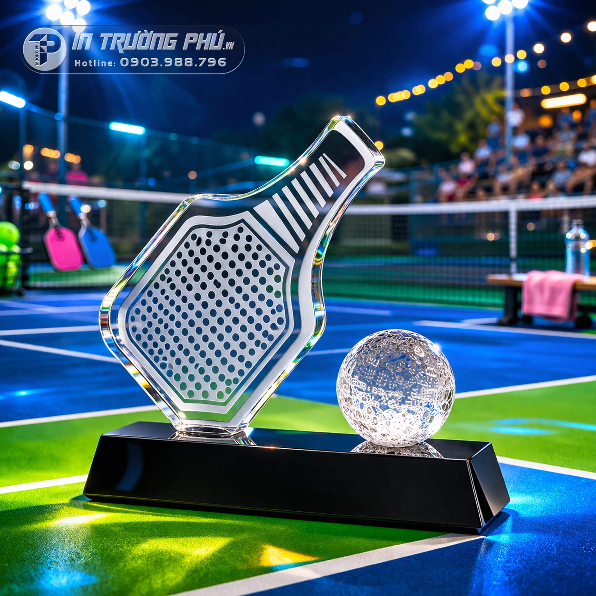 C&uacute;p pickleball - C&uacute;p trao giải vinh danh - In Trường Ph&uacute;