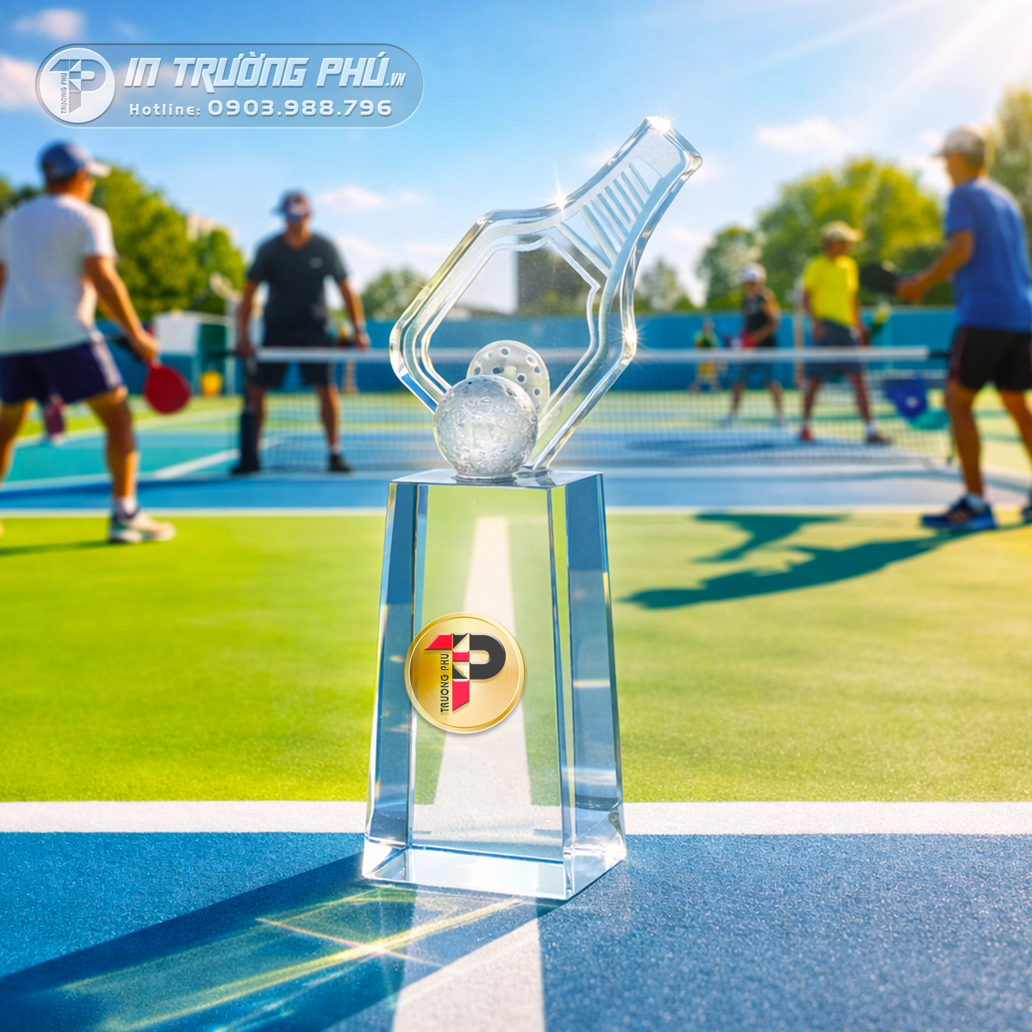 C&uacute;p pickleball - C&uacute;p trao giải vinh danh - In Trường Ph&uacute;