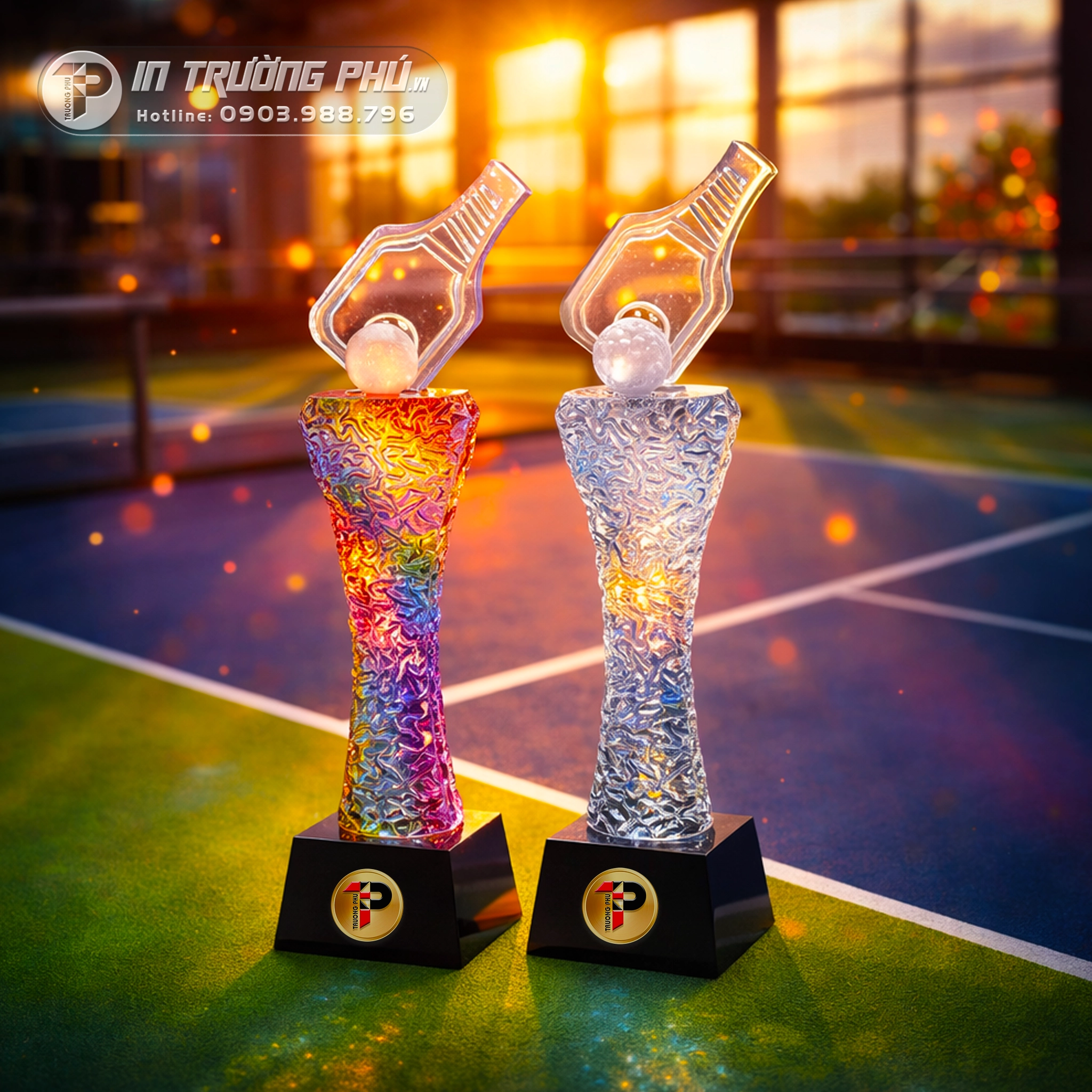 C&uacute;p pickleball - C&uacute;p trao giải vinh danh - In Trường Ph&uacute;