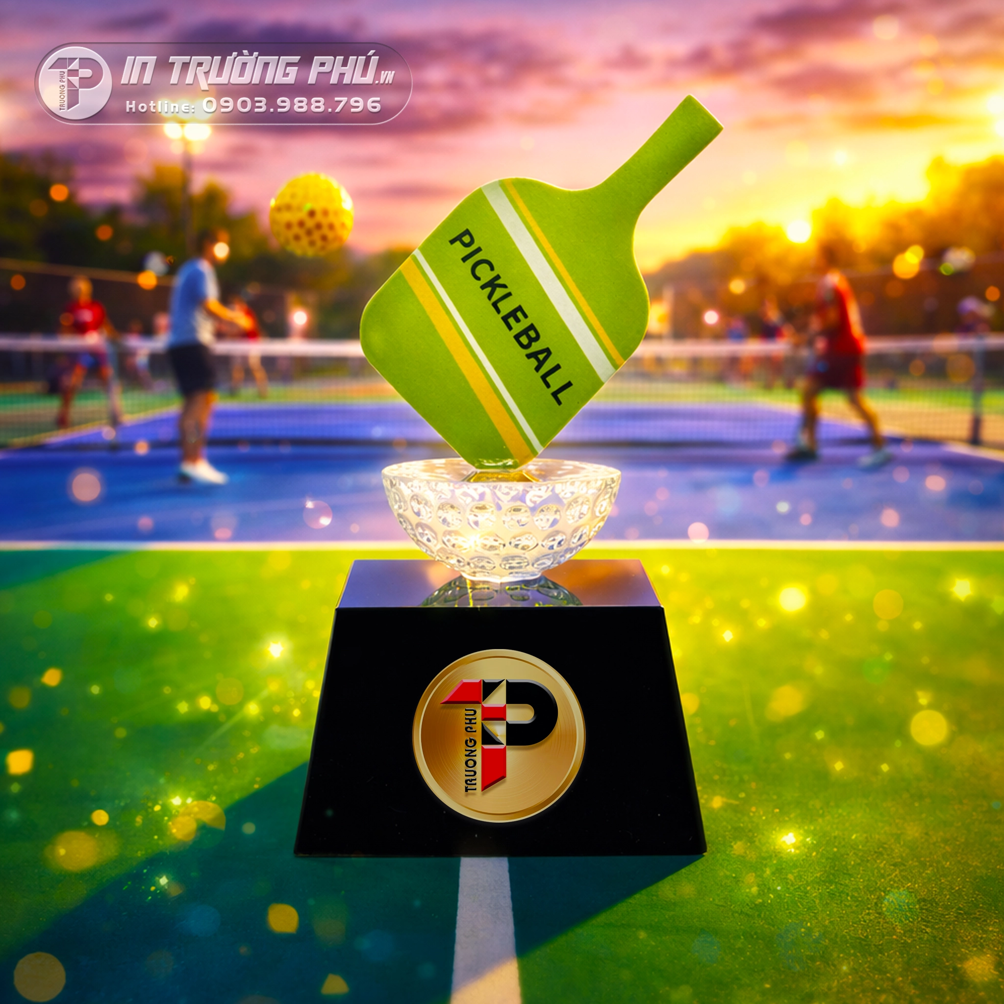 C&uacute;p pickleball - C&uacute;p trao giải vinh danh - In Trường Ph&uacute;