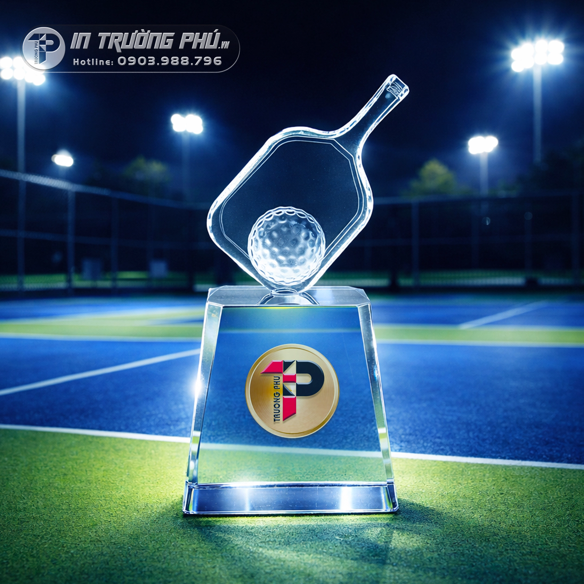 C&uacute;p pickleball - C&uacute;p trao giải vinh danh - In Trường Ph&uacute;