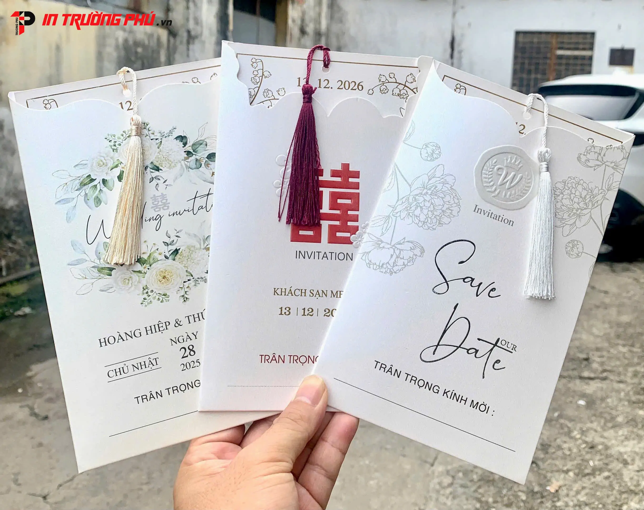 Thiệp cưới cao cấp - in trường ph&uacute;